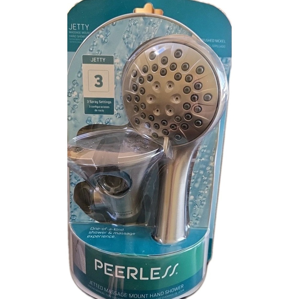 Peerless Jetty 3 Spray Massage Mount Hand Shower Brushed Nickel 76341SN.